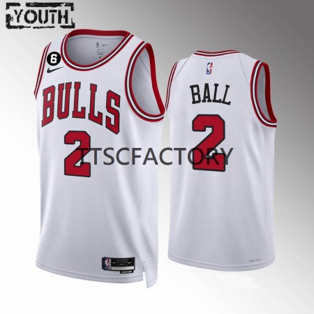 Maillot Basket Chicago Bulls ZLonzo Ball 2 Nike 2022-23 Association Edition Blanc Swingman - Enfant